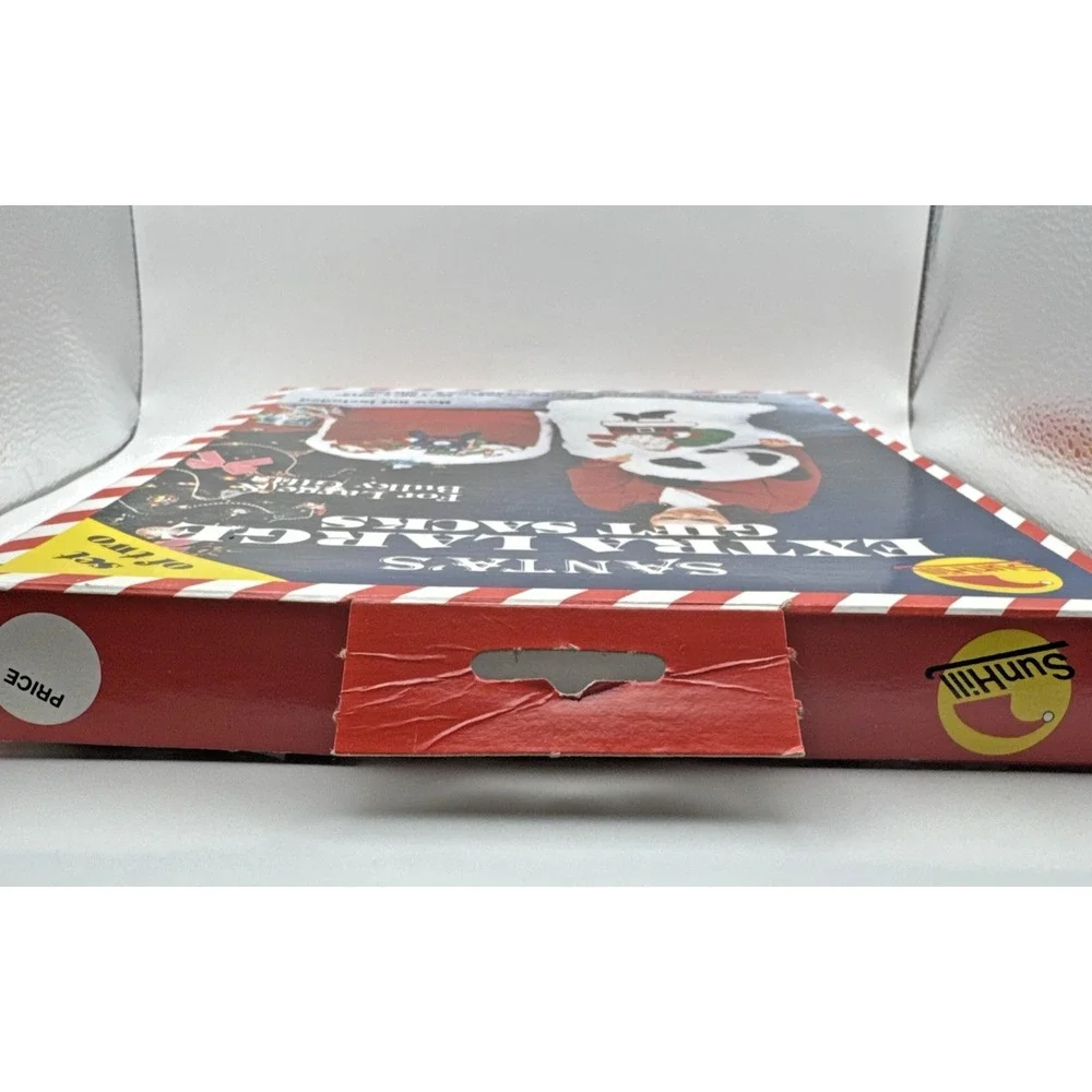 Vintage 90's Extra Large Gift‎ Sacks Cloth Christmas Gift Bags New In Box